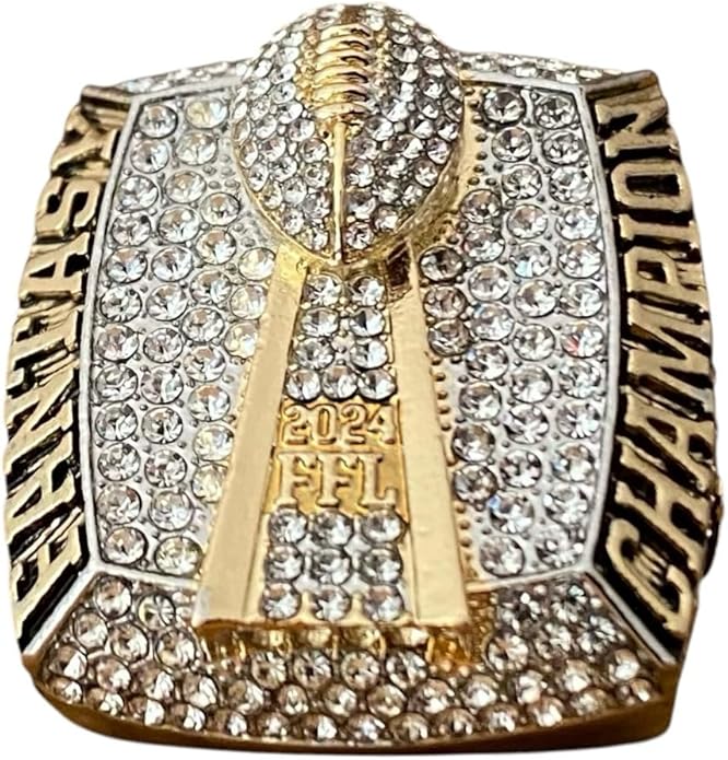HUGE 2024 FANTASY FOOTBALL CHAMPIONSHIP RING Silver+ Gold