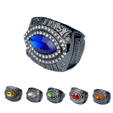 2022 Fantasy Football Championship Ring | Gunmetal tone Color Stones | with Stand