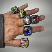 2022 Fantasy Football Championship Ring | Gunmetal tone Color Stones | with Stand