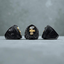 Premium 2026 FANTASY FOOTBALL CHAMPIONSHIP RING Gunmetal Black + Gold
