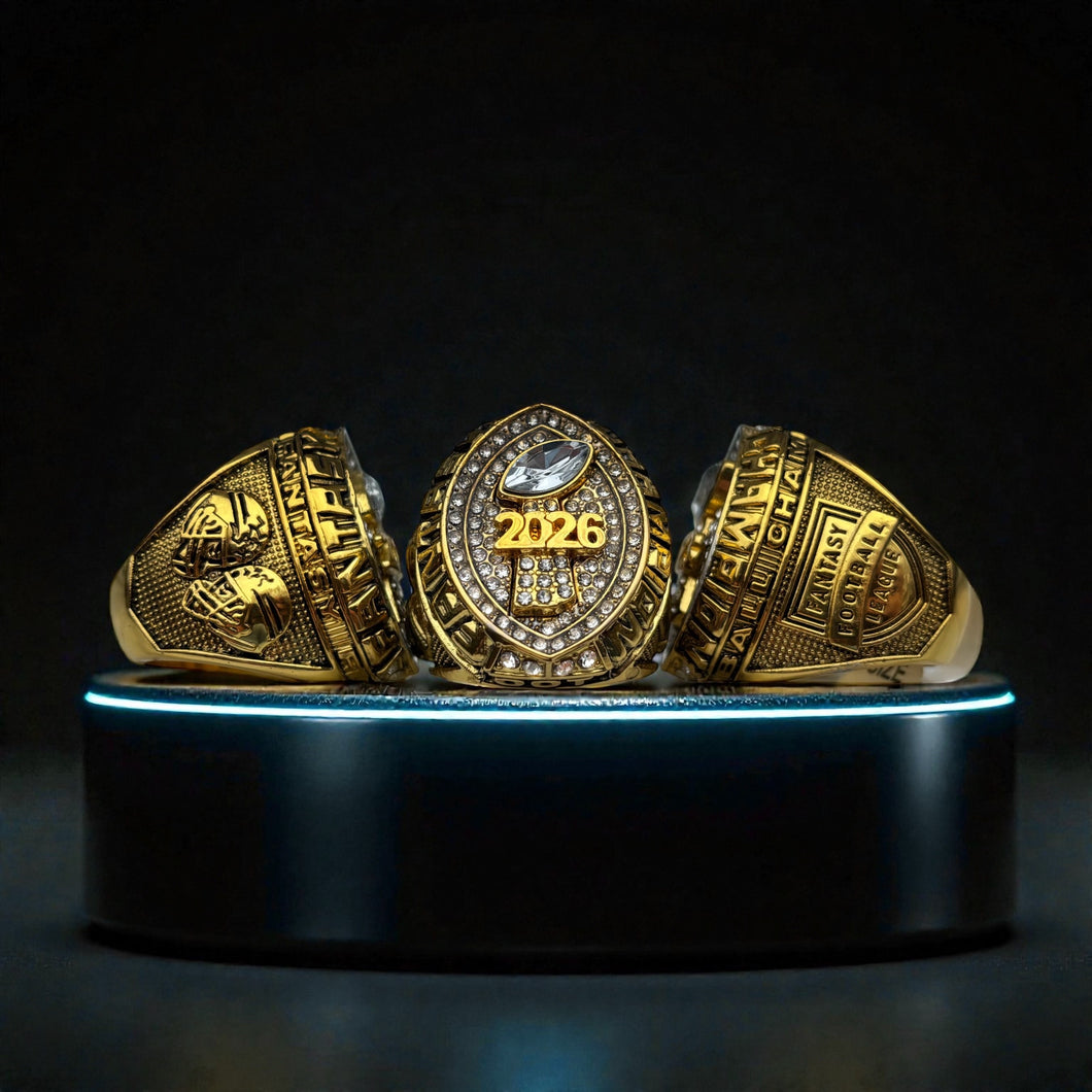 Premium 2026 FANTASY FOOTBALL CHAMPIONSHIP RING Gold and Silver