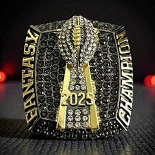 HUGE 2025 FANTASY FOOTBALL CHAMPIONSHIP RING Gunmetal Black + Gold