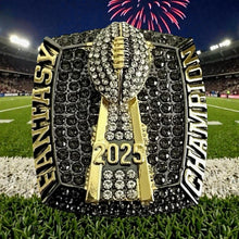 HUGE 2025 FANTASY FOOTBALL CHAMPIONSHIP RING Gunmetal Black + Gold