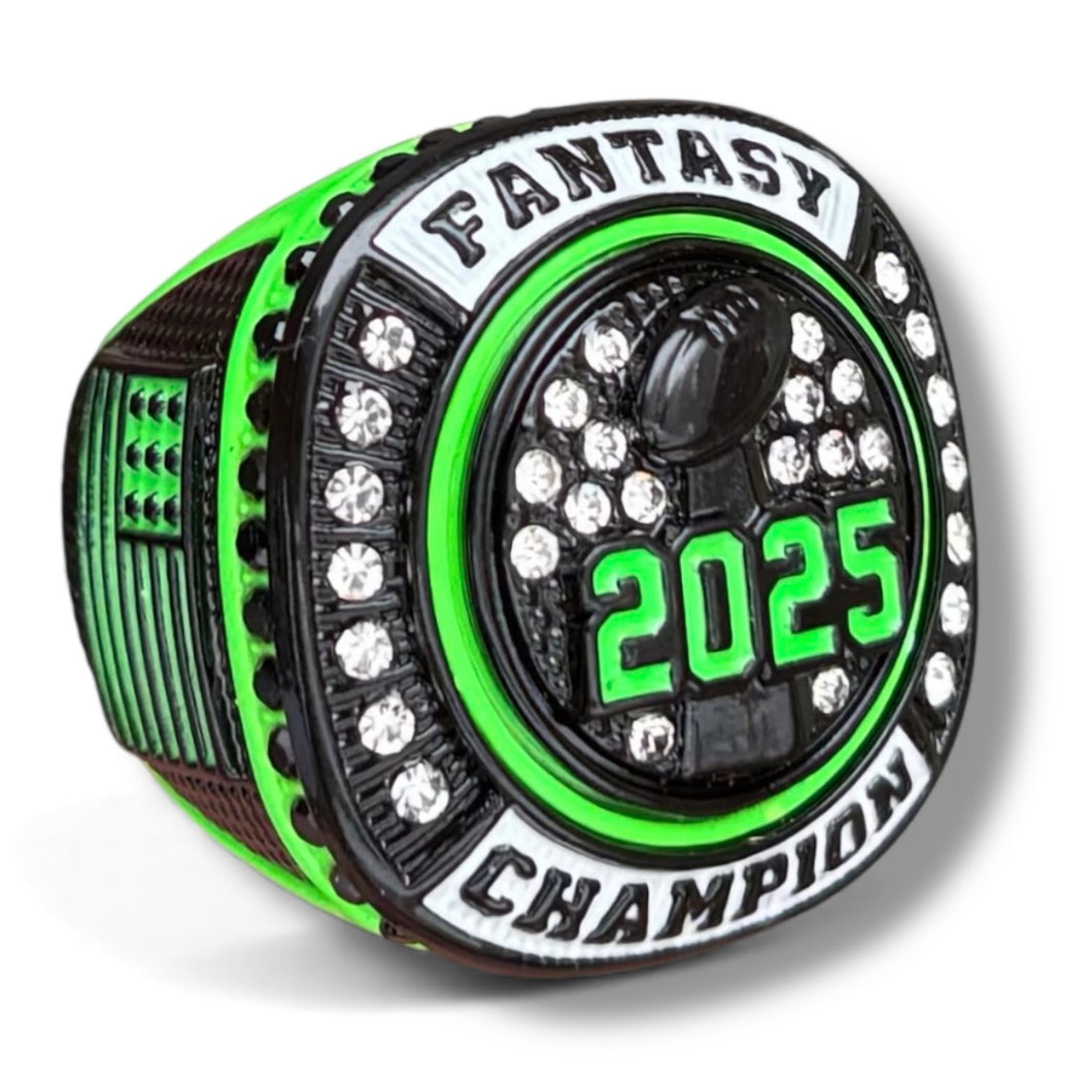 2025 Fantasy Football Championship Ring Neon Yellow or Green