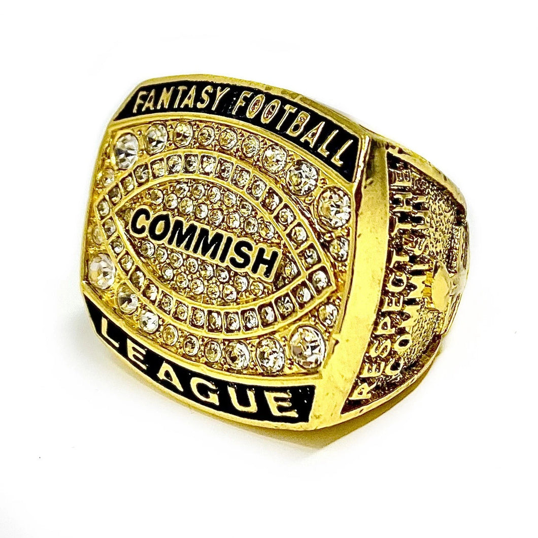 COMMISH Fantasy Football Championship Ring for commissioner